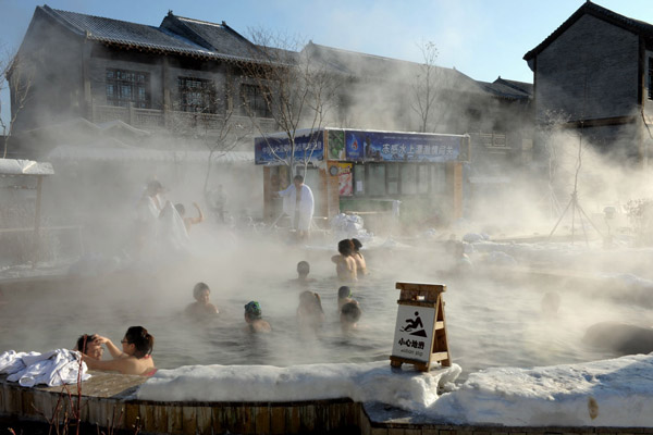 winter hot spring